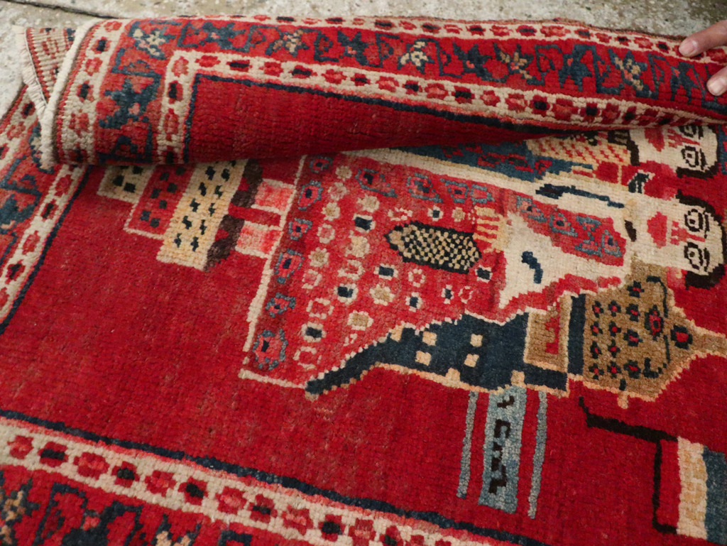 Antique Persian Heriz Pictorial Rug (Pair: 1 of 2), No.20091 - Gsblank