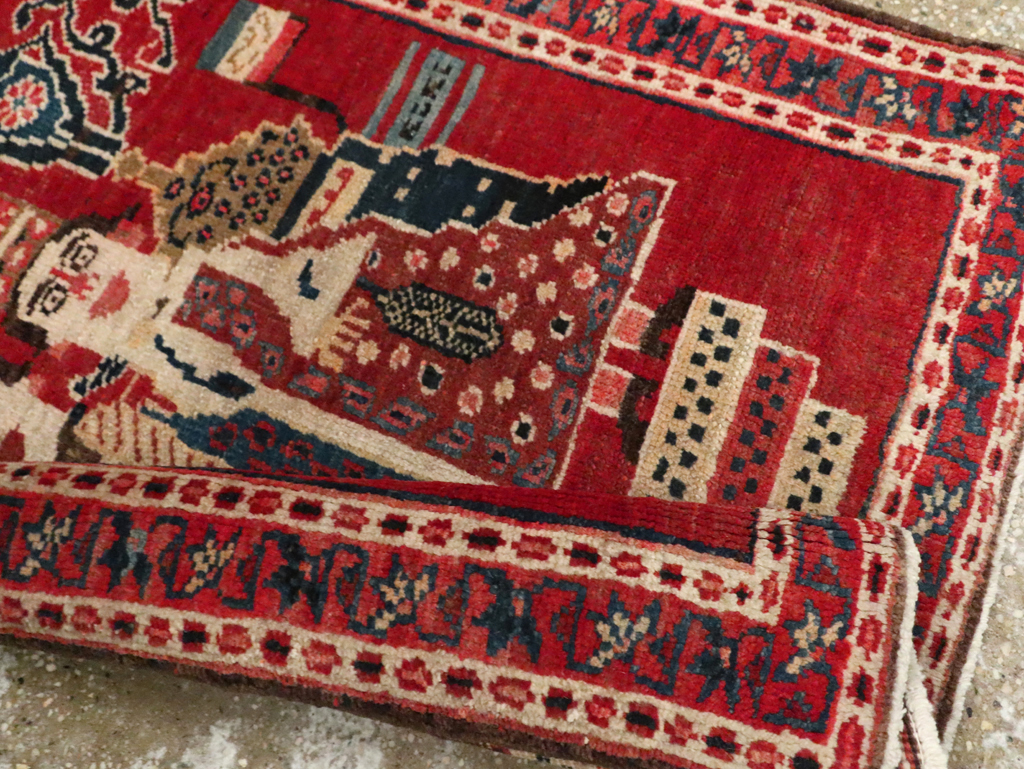 Antique Persian Heriz Pictorial Rug (Pair: 2 of 2), No.20092 - Gsblank