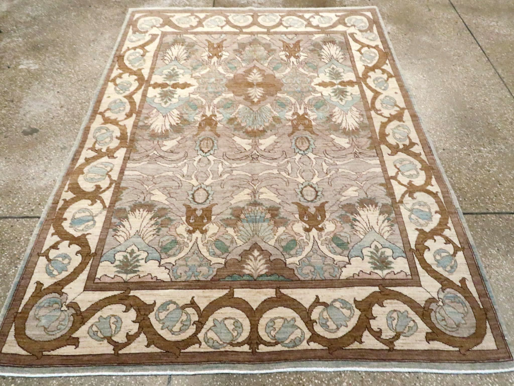 Modern Persian Tabriz Accent Rug, No.20111 - Gsblank