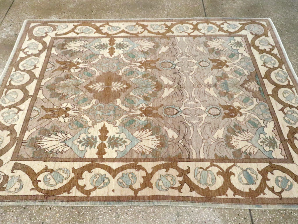 Modern Persian Tabriz Accent Rug, No.20111 - Gsblank