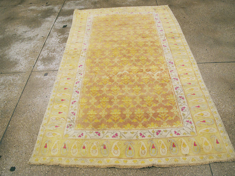 Vintage Indian Cotton Agra Rug, No.20114 - Gsblank