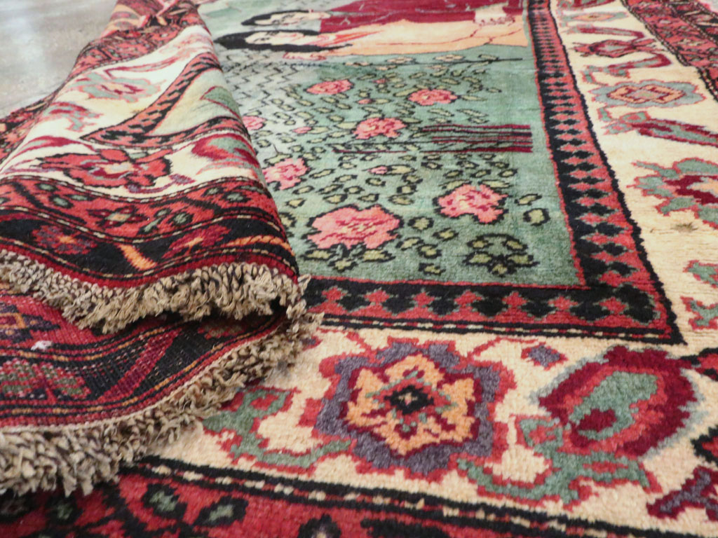 Vintage Caucasian Karabagh Pictorial Rug, No.20152 - Gsblank