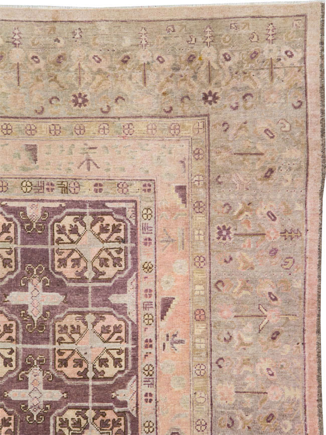 Antique East Turkestan Khotan Room Size Carpet, No.20211 - Gsblank