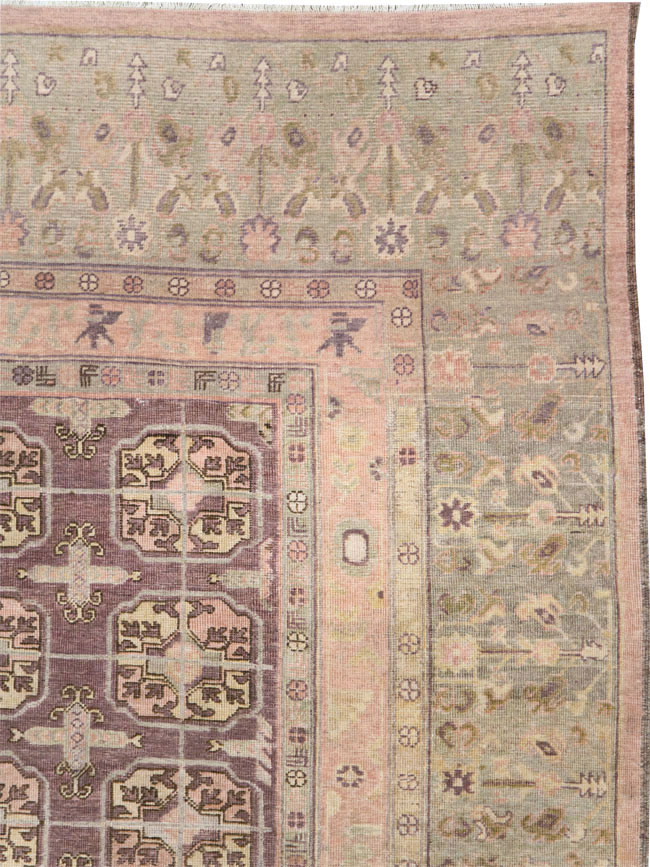Antique East Turkestan Khotan Room Size Carpet, No.20211 - Gsblank