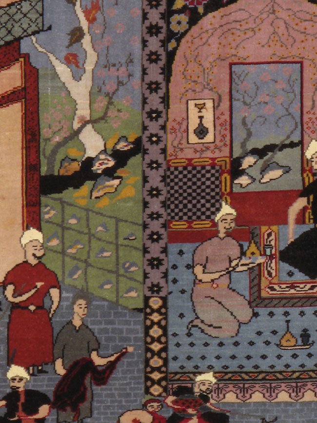 Vintage Afghan Baluch Pictorial Rug, No.20213 - Gsblank