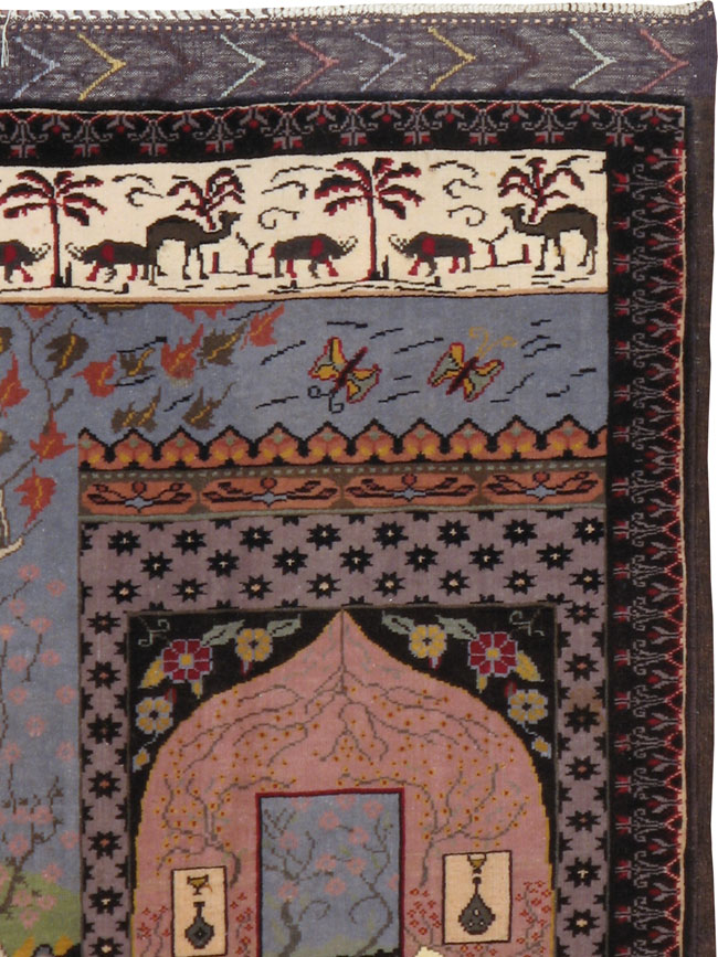 Vintage Afghan Baluch Pictorial Rug, No.20213 - Gsblank