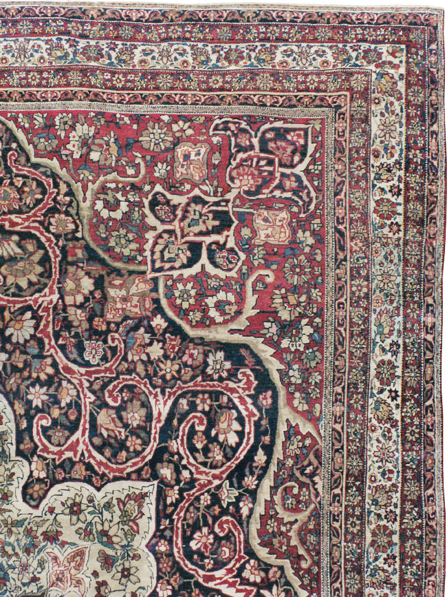 Antique Lavar Kerman Carpet, No.20226 - Gsblank