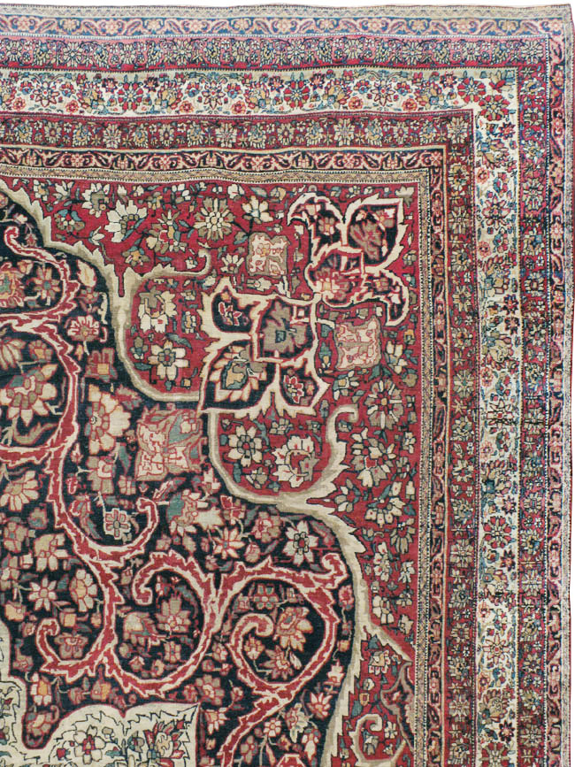 Antique Lavar Kerman Carpet, No.20226 - Gsblank