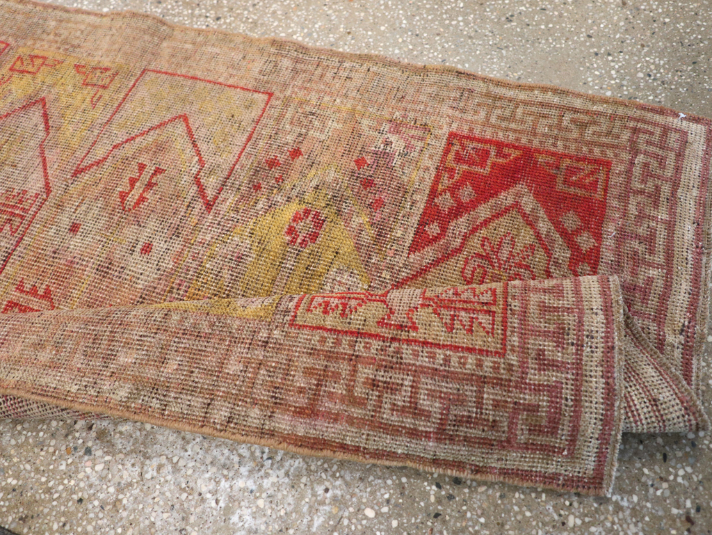 Antique East Turkestan Khotan Saph Runner, No.20233 - Gsblank
