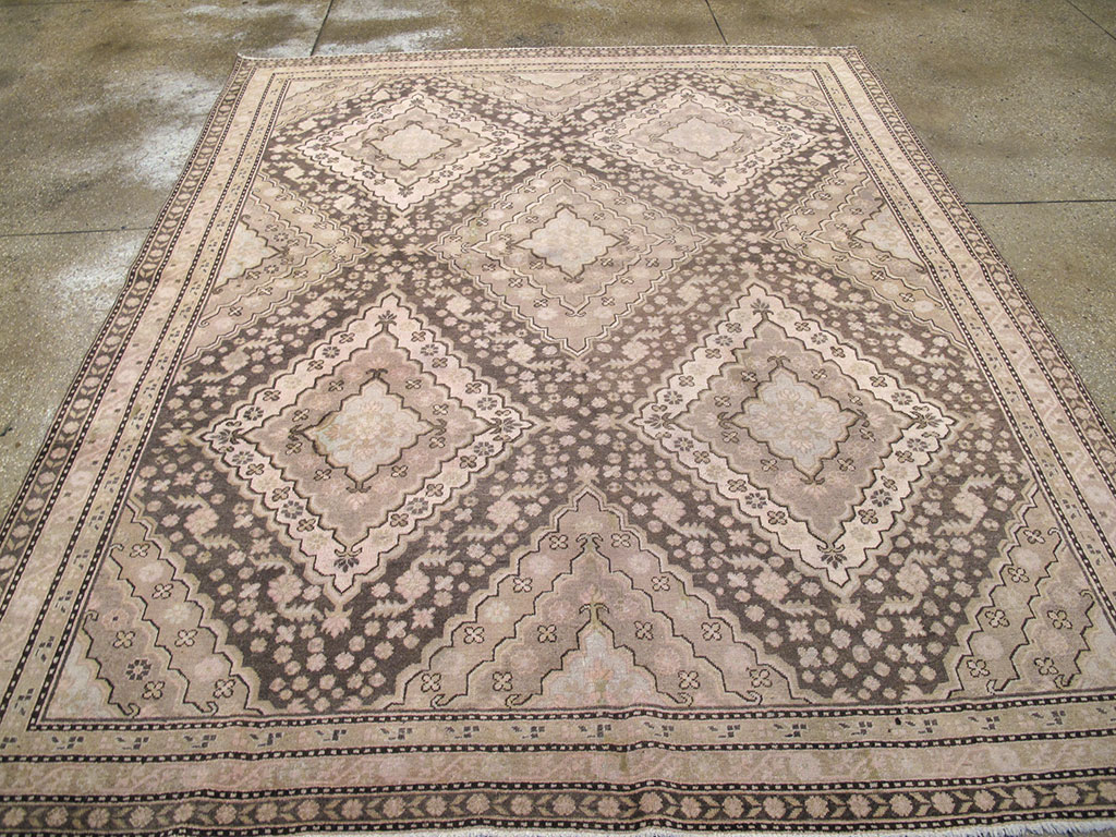 Antique East Turkestan Khotan Square Carpet, No.20278 - Gsblank