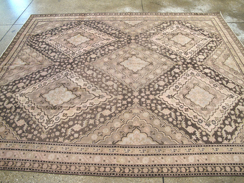 Antique East Turkestan Khotan Square Carpet, No.20278 - Gsblank