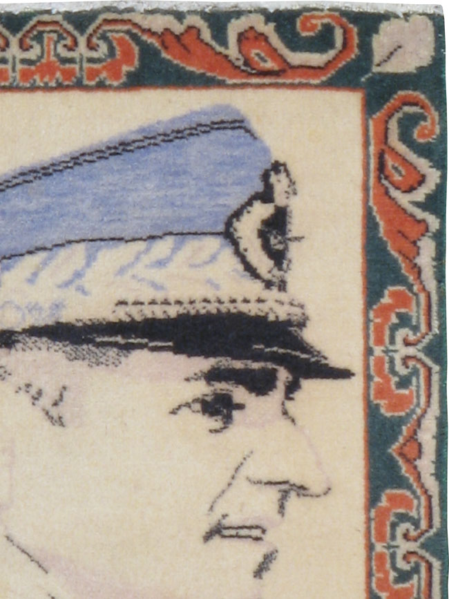 Vintage Persian Tabriz Pictorial  Rug, No.20311 - Gsblank