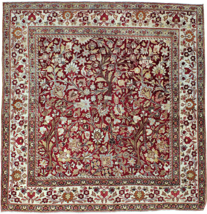 Vintage Persian Mashad Square Carpet, No.20328 - Gsblank