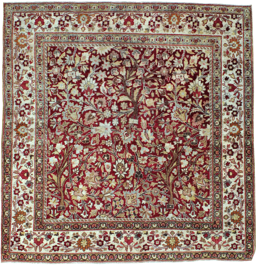 Vintage Persian Mashad Square Carpet, No.20328 - Gsblank