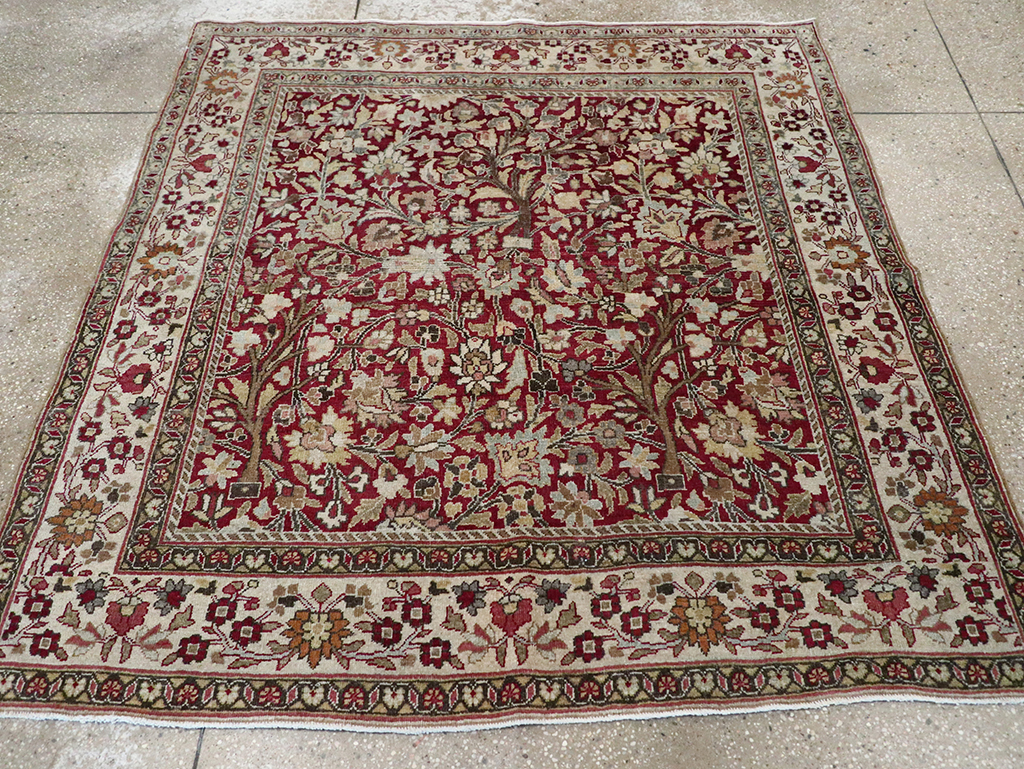 Vintage Persian Mashad Square Carpet, No.20328 - Gsblank