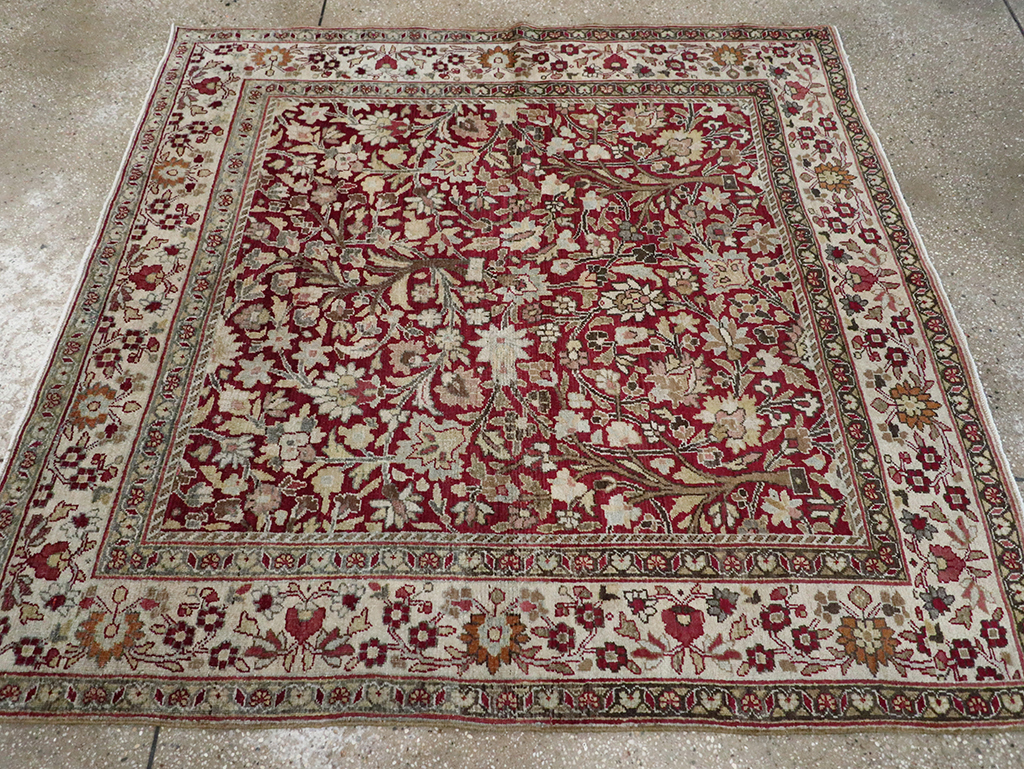 Vintage Persian Mashad Square Carpet, No.20328 - Gsblank