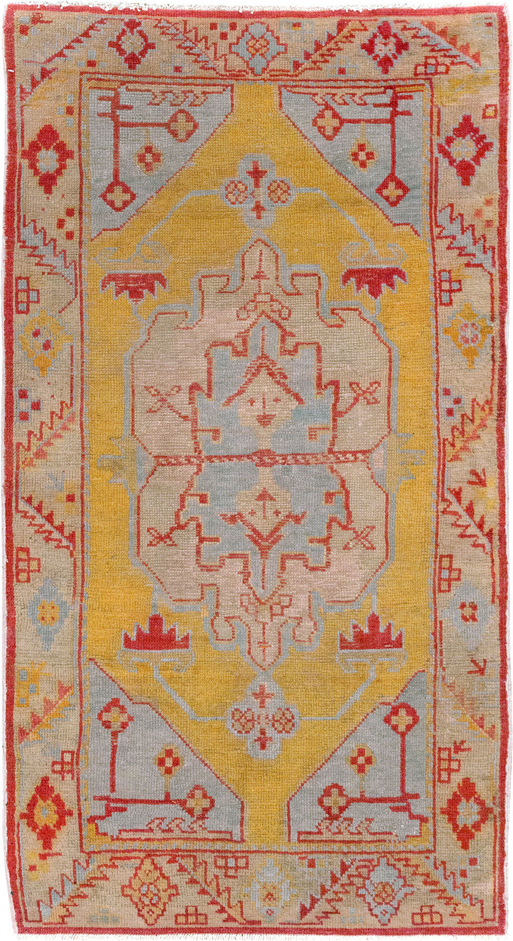 Vintage Turkish Oushak Throw Rug, No.20341 - Gsblank