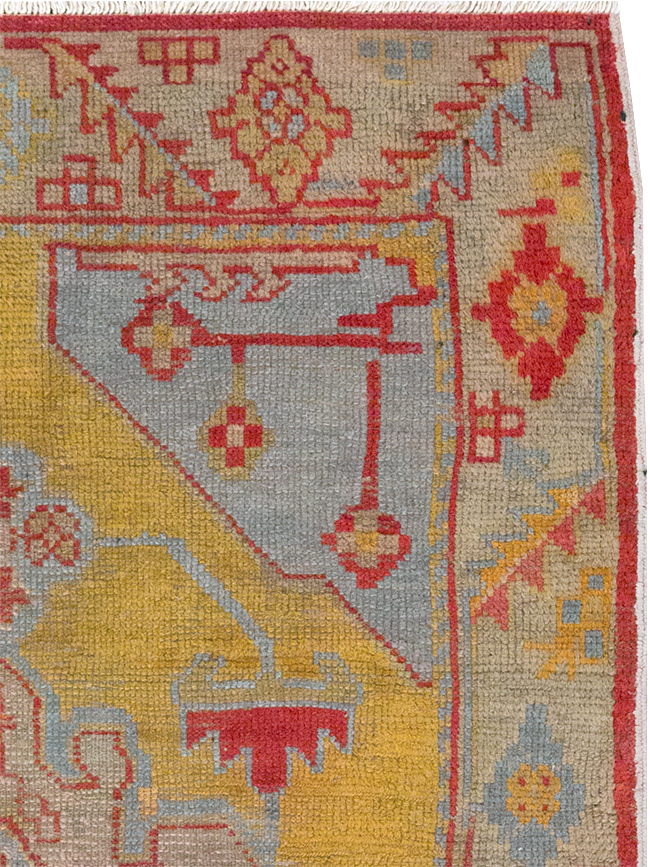 Vintage Turkish Oushak Throw Rug, No.20341 - Gsblank