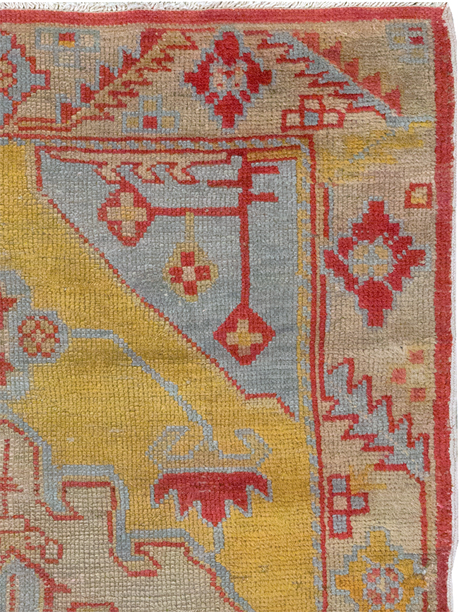Vintage Turkish Oushak Throw Rug, No.20341 - Gsblank