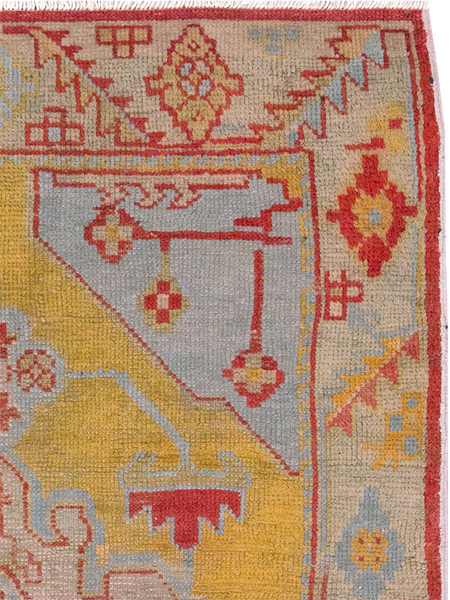 Vintage Turkish Oushak Throw Rug, No.20341 - Gsblank