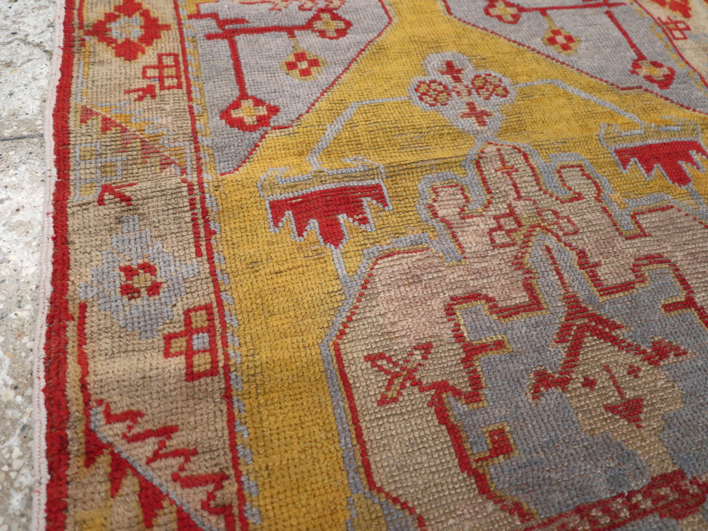 Vintage Turkish Oushak Throw Rug, No.20341 - Gsblank