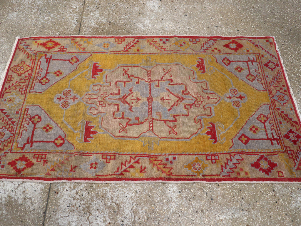 Vintage Turkish Oushak Throw Rug, No.20341 - Gsblank