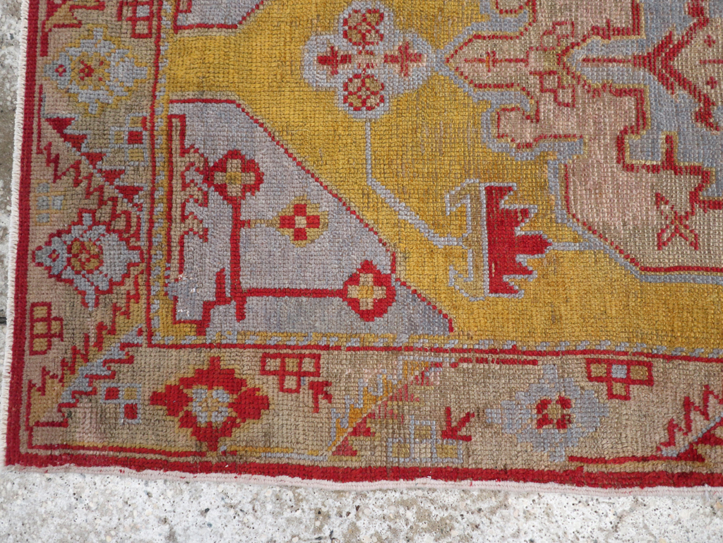 Vintage Turkish Oushak Throw Rug, No.20341 - Gsblank