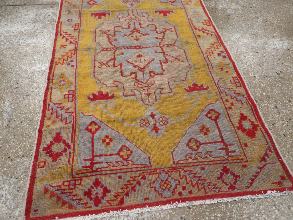 Vintage Turkish Oushak Throw Rug, No.20341 - Gsblank