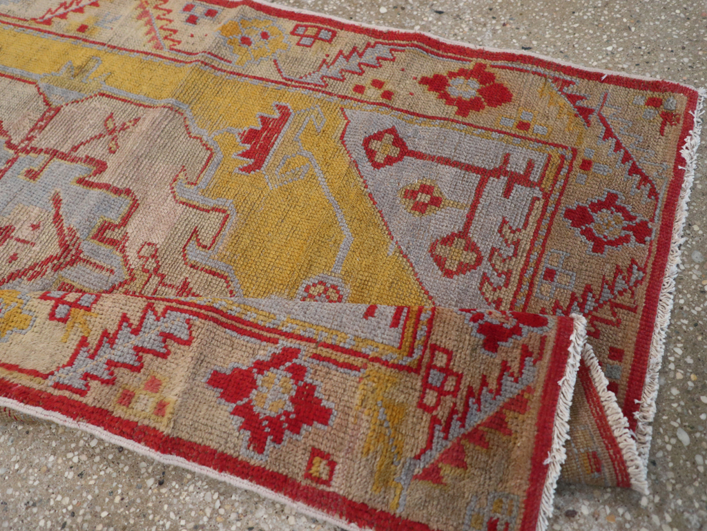 Vintage Turkish Oushak Throw Rug, No.20341 - Gsblank