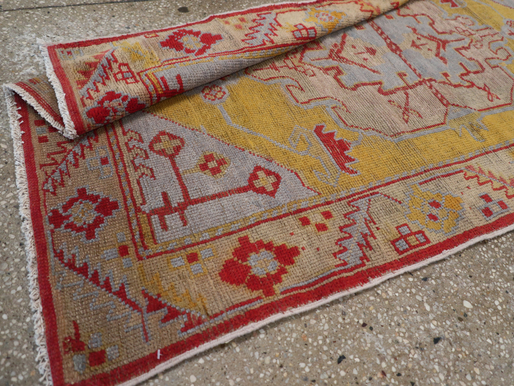 Vintage Turkish Oushak Throw Rug, No.20341 - Gsblank