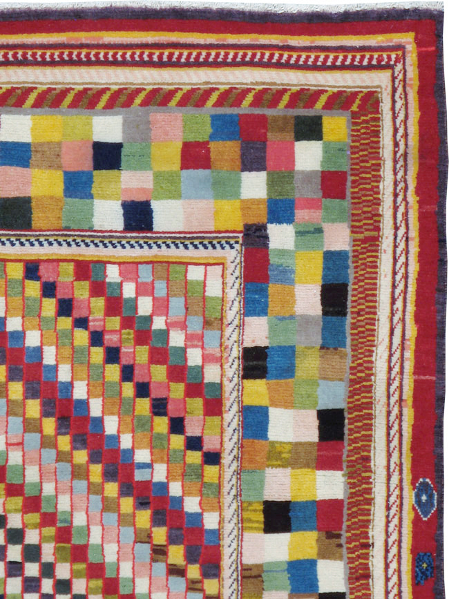 Vintage Persian Kashan Deco Rug, No.20477 - Gsblank