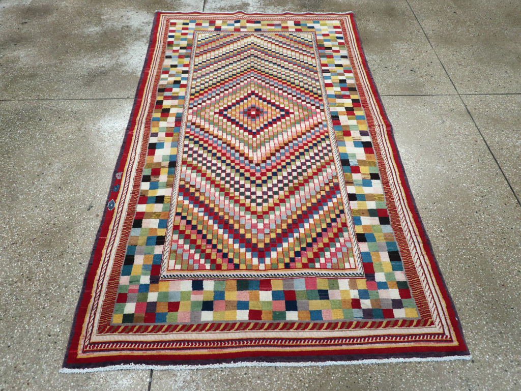 Vintage Persian Kashan Deco Rug, No.20477 - Gsblank