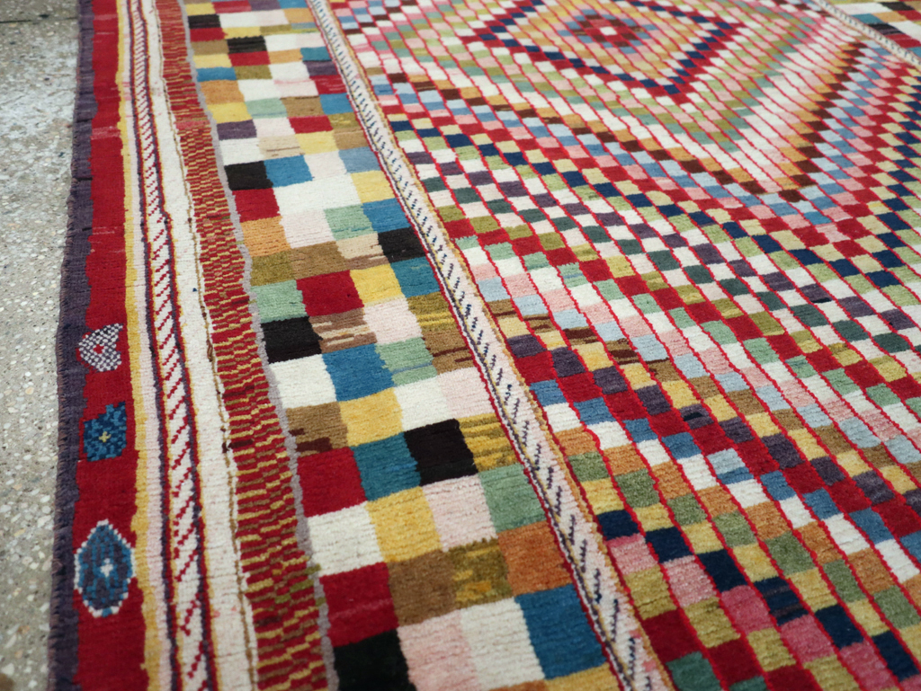 Vintage Persian Kashan Deco Rug, No.20477 - Gsblank