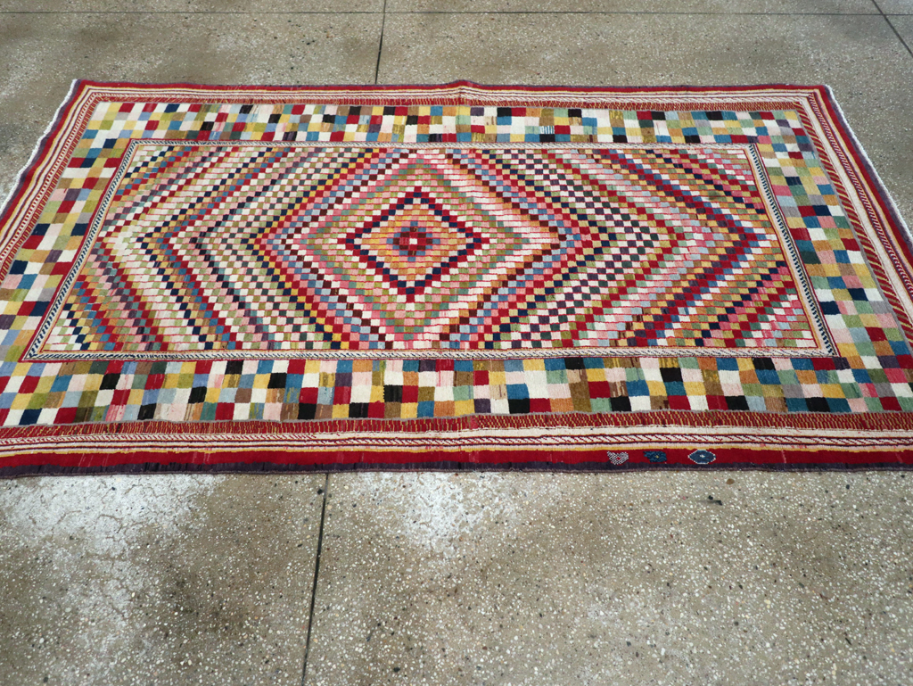 Vintage Persian Kashan Deco Rug, No.20477 - Gsblank