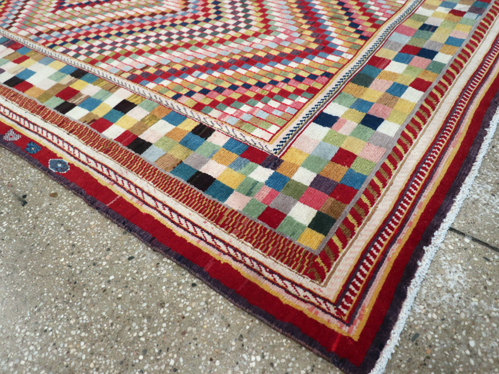 Vintage Persian Kashan Deco Rug, No.20477 - Gsblank