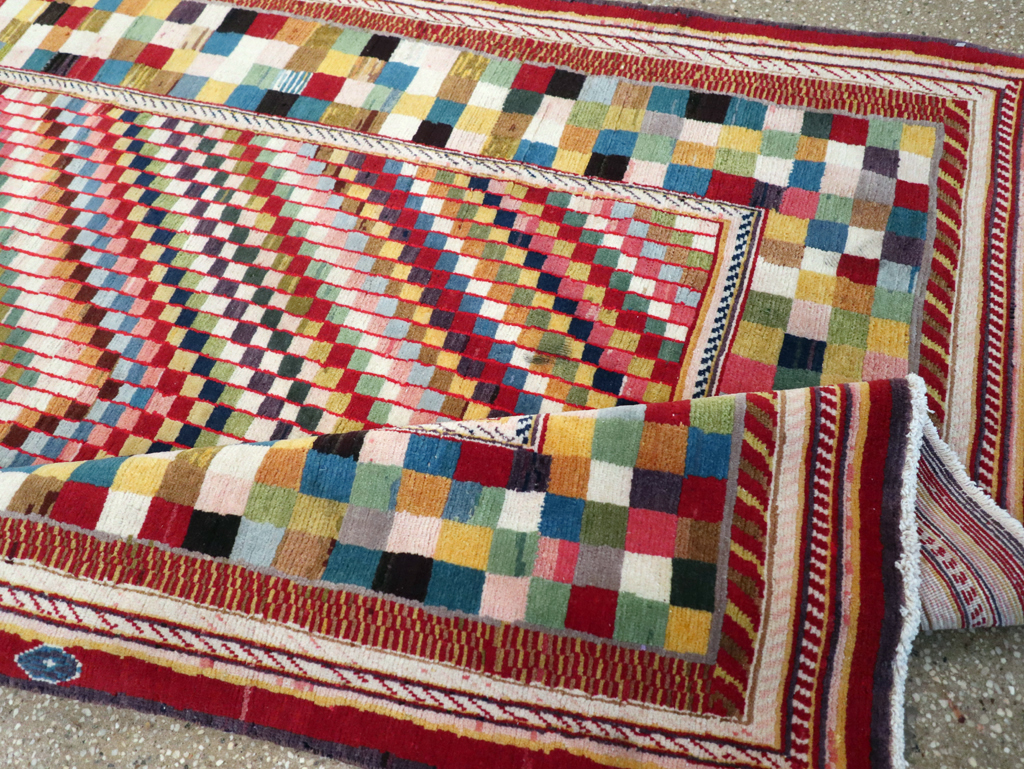 Vintage Persian Kashan Deco Rug, No.20477 - Gsblank