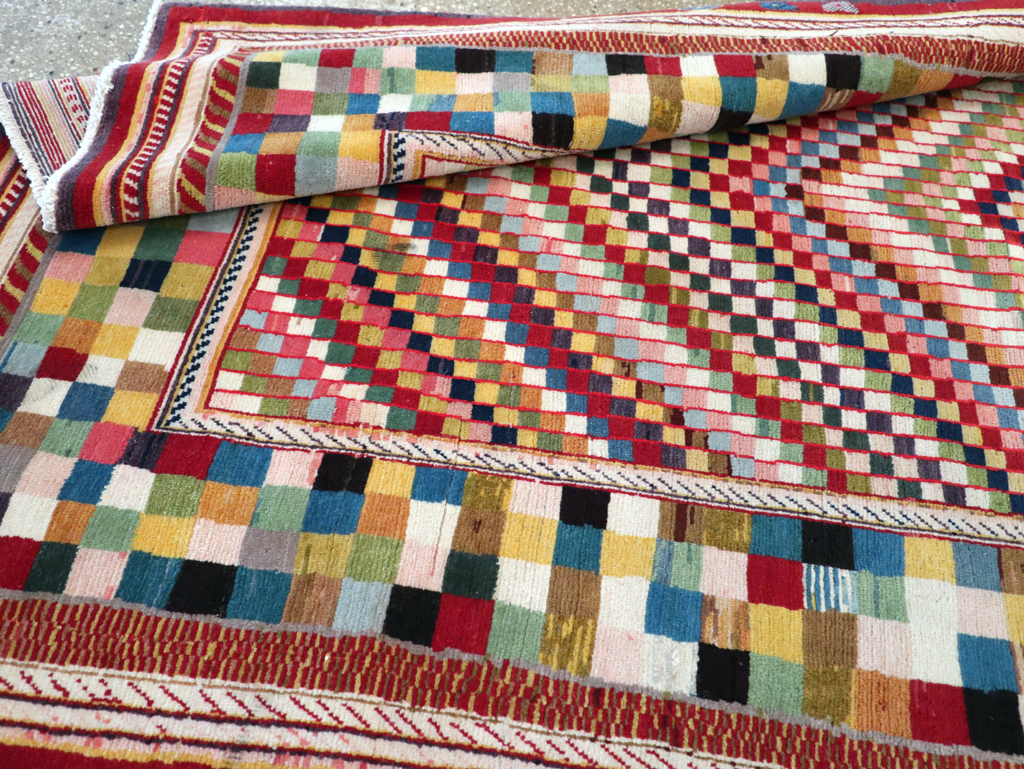 Vintage Persian Kashan Deco Rug, No.20477 - Gsblank