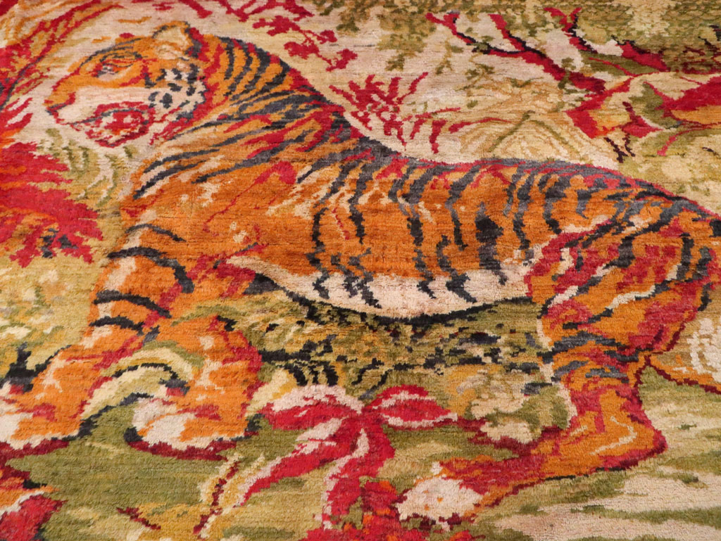 Antique Pictorial Oushak Carpet, No.20483 - Gsblank