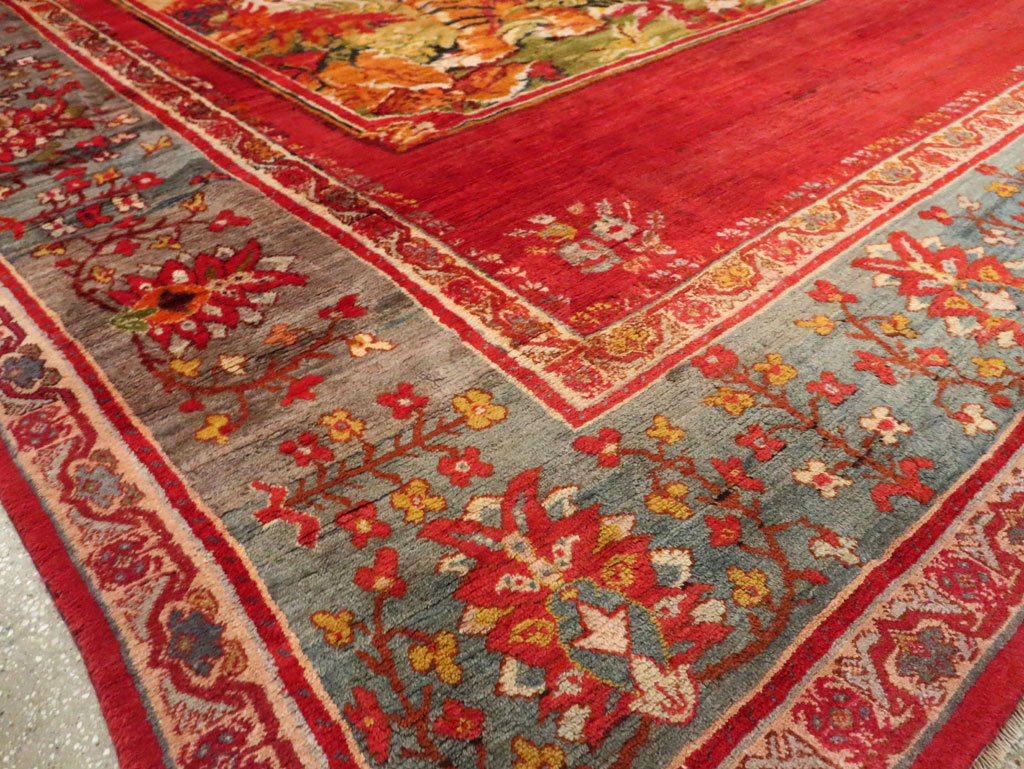 Antique Pictorial Oushak Carpet, No.20483 - Gsblank