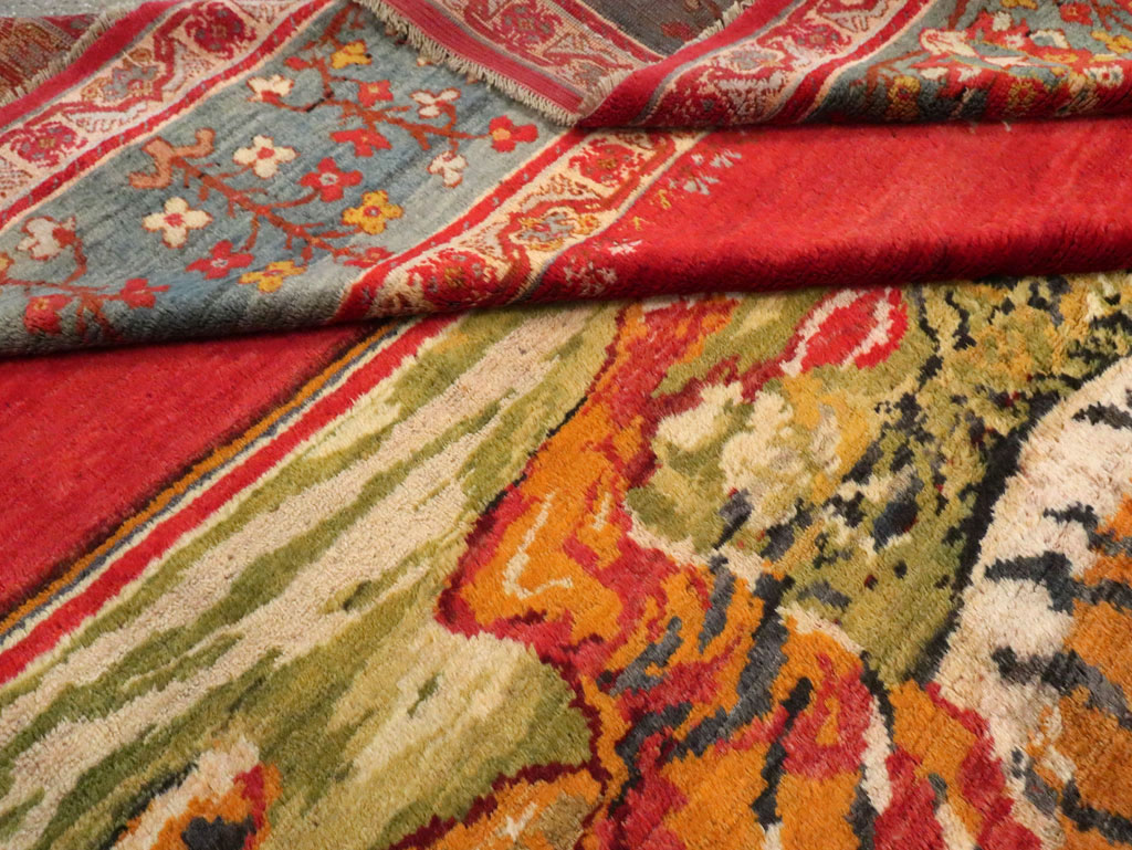 Antique Pictorial Oushak Carpet, No.20483 - Gsblank