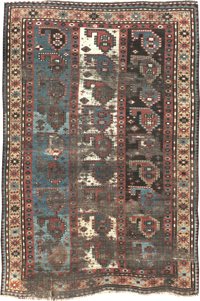 Antique Caucasian Kazak Distressed Rug, No.20515 - Gsblank