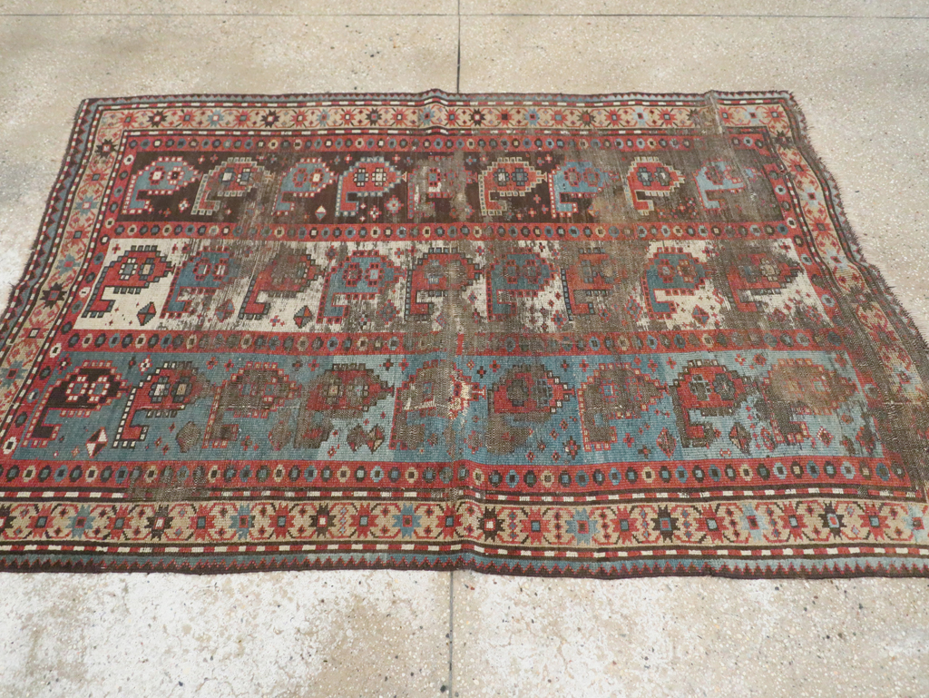 Antique Caucasian Kazak Distressed Rug, No.20515 - Gsblank