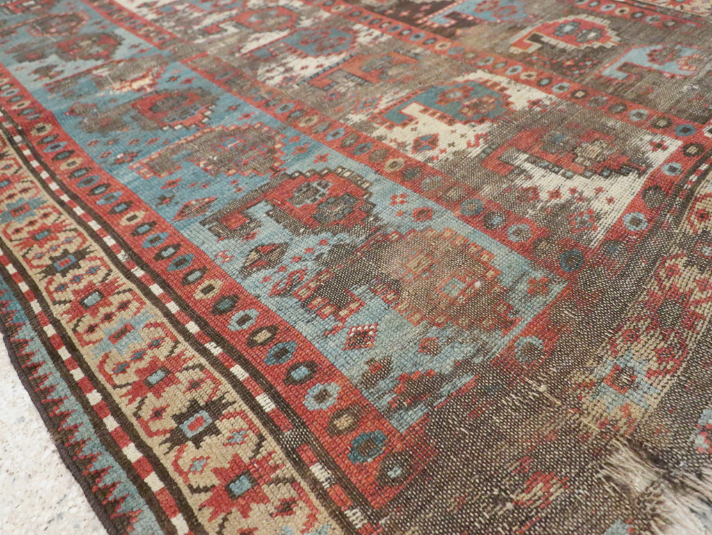 Antique Caucasian Kazak Distressed Rug, No.20515 - Gsblank