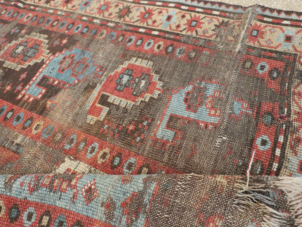 Antique Caucasian Kazak Distressed Rug, No.20515 - Gsblank