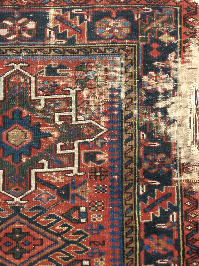 Antique Persian Karajeh Distressed Rug, No.20530 - Gsblank
