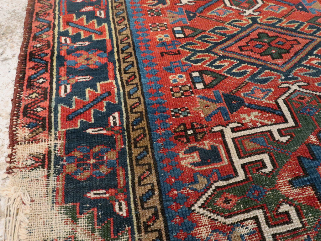 Antique Persian Karajeh Distressed Rug, No.20530 - Gsblank