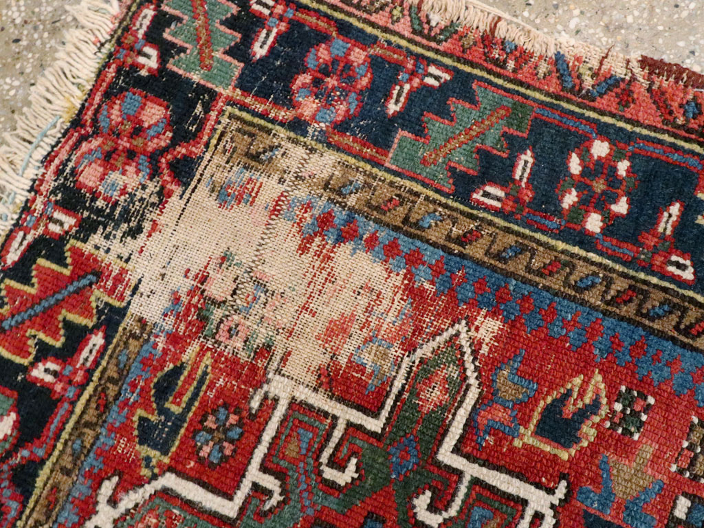 Antique Persian Karajeh Distressed Rug, No.20530 - Gsblank