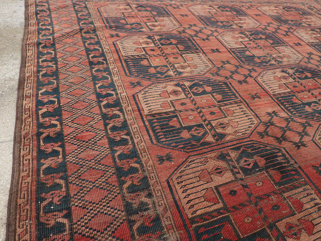 Antique Central Asian Turkoman Distressed Rug, No.20536 - Gsblank