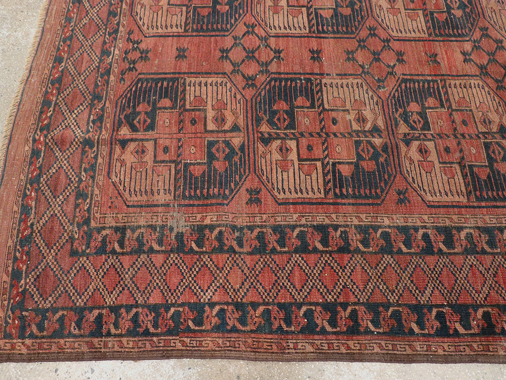 Antique Central Asian Turkoman Distressed Rug, No.20536 - Gsblank