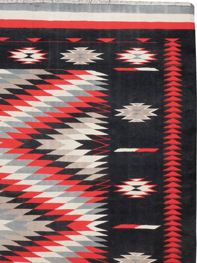 Vintage Indian Flat-weave Dhurrie Carpet, No.20550 - Gsblank